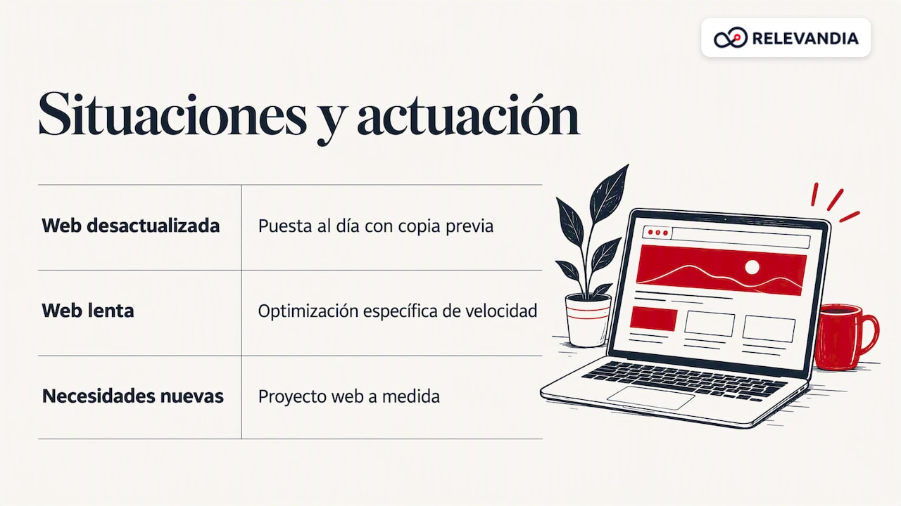 Tres problemas web y su solución recomendada