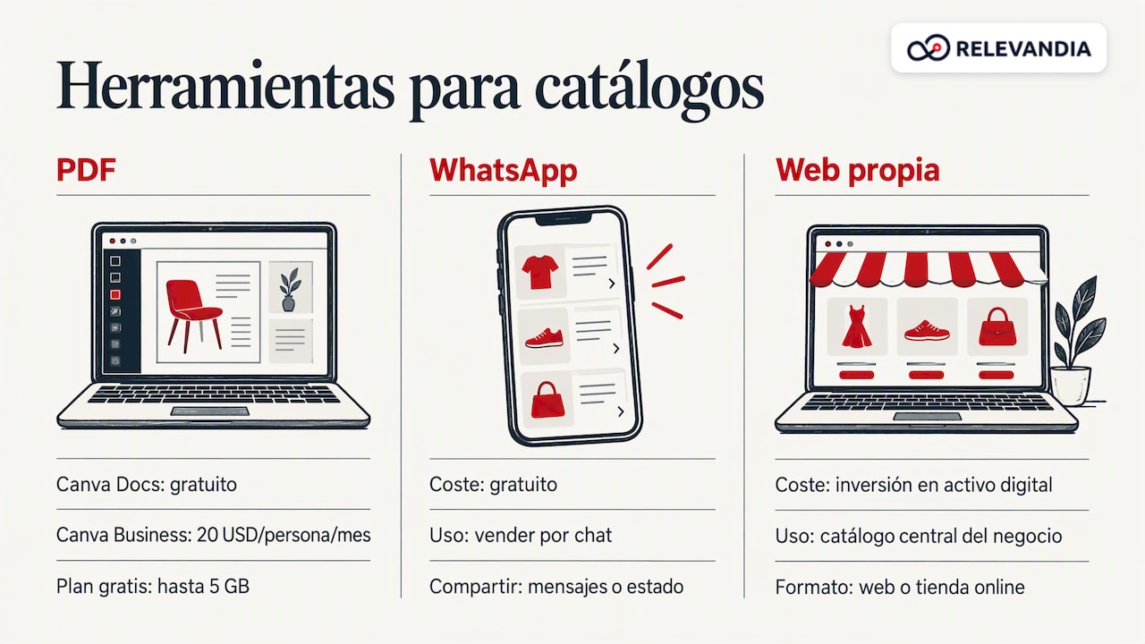 Tres opciones para crear un catálogo digital