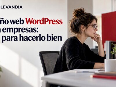 Diseñadora elaborando un sitio web empresarial