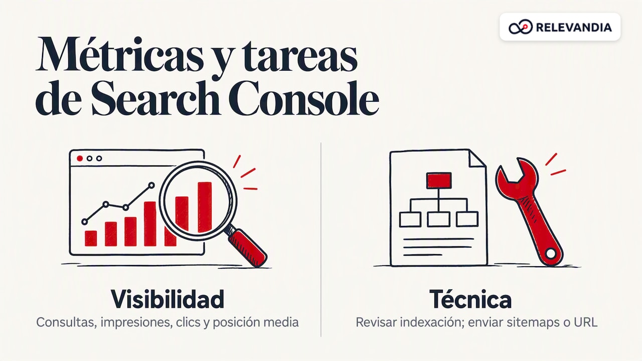 Métricas y controles básicos de Search Console